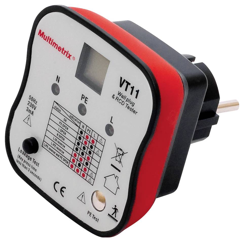 Multimetrix VT 11 Mains outlet tester CAT II 300 V LED