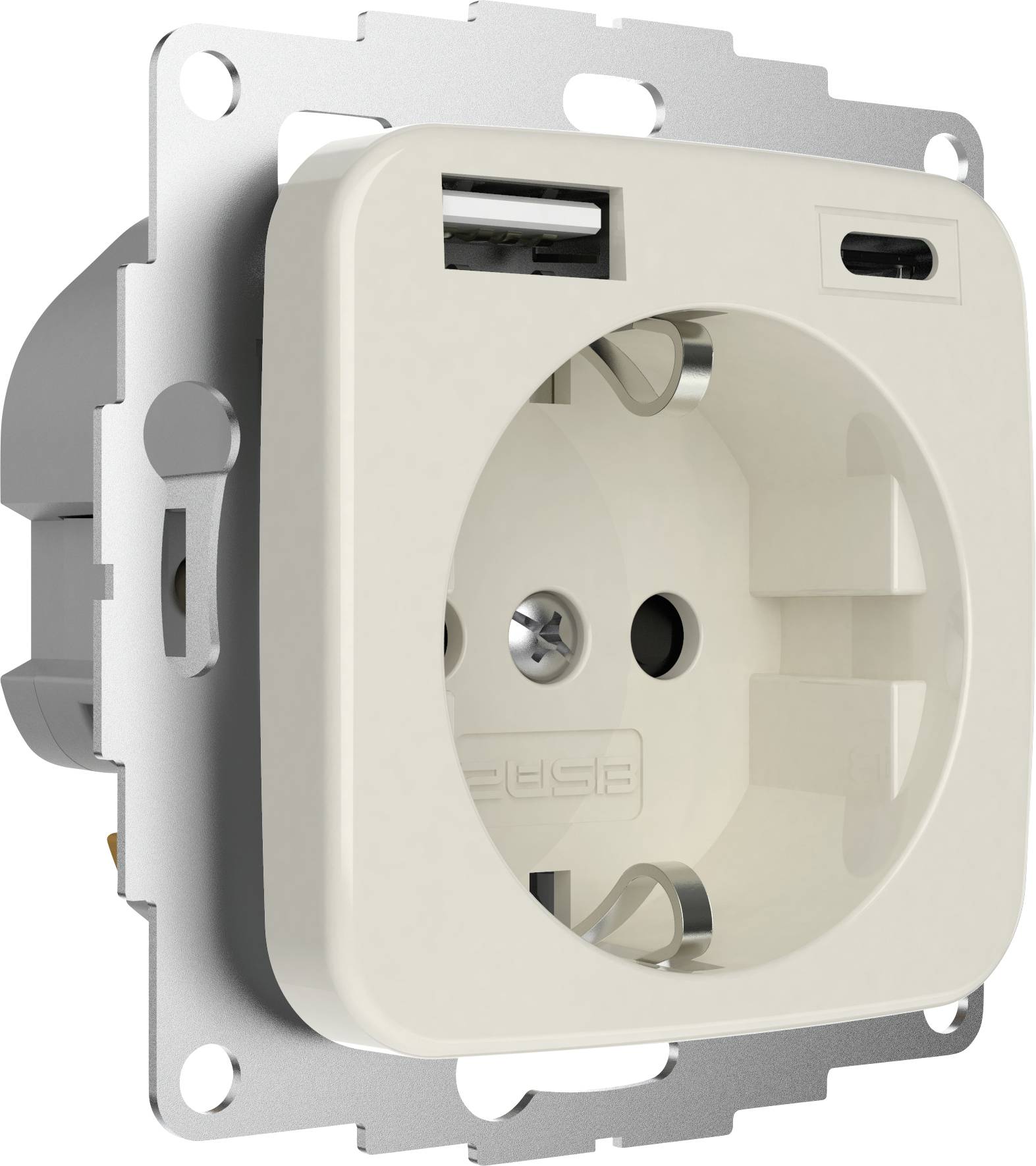 2USB 2U-449382;PG socket;Child safety, incl. USB charging port;IP20;Creamy white (glossy)