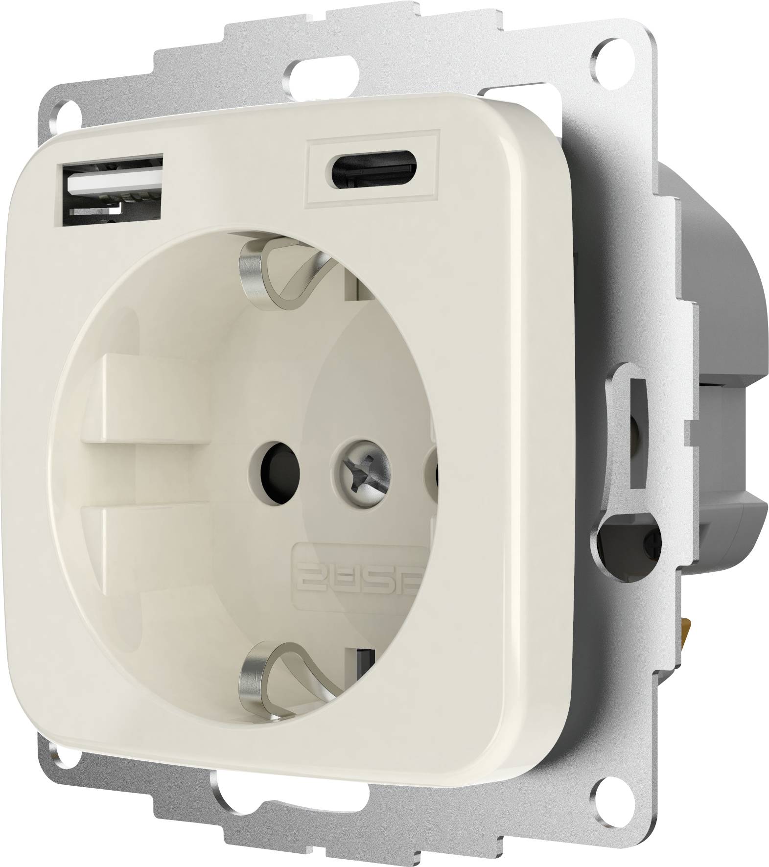 2USB 2U-449382;PG socket;Child safety, incl. USB charging port;IP20;Creamy white (glossy)