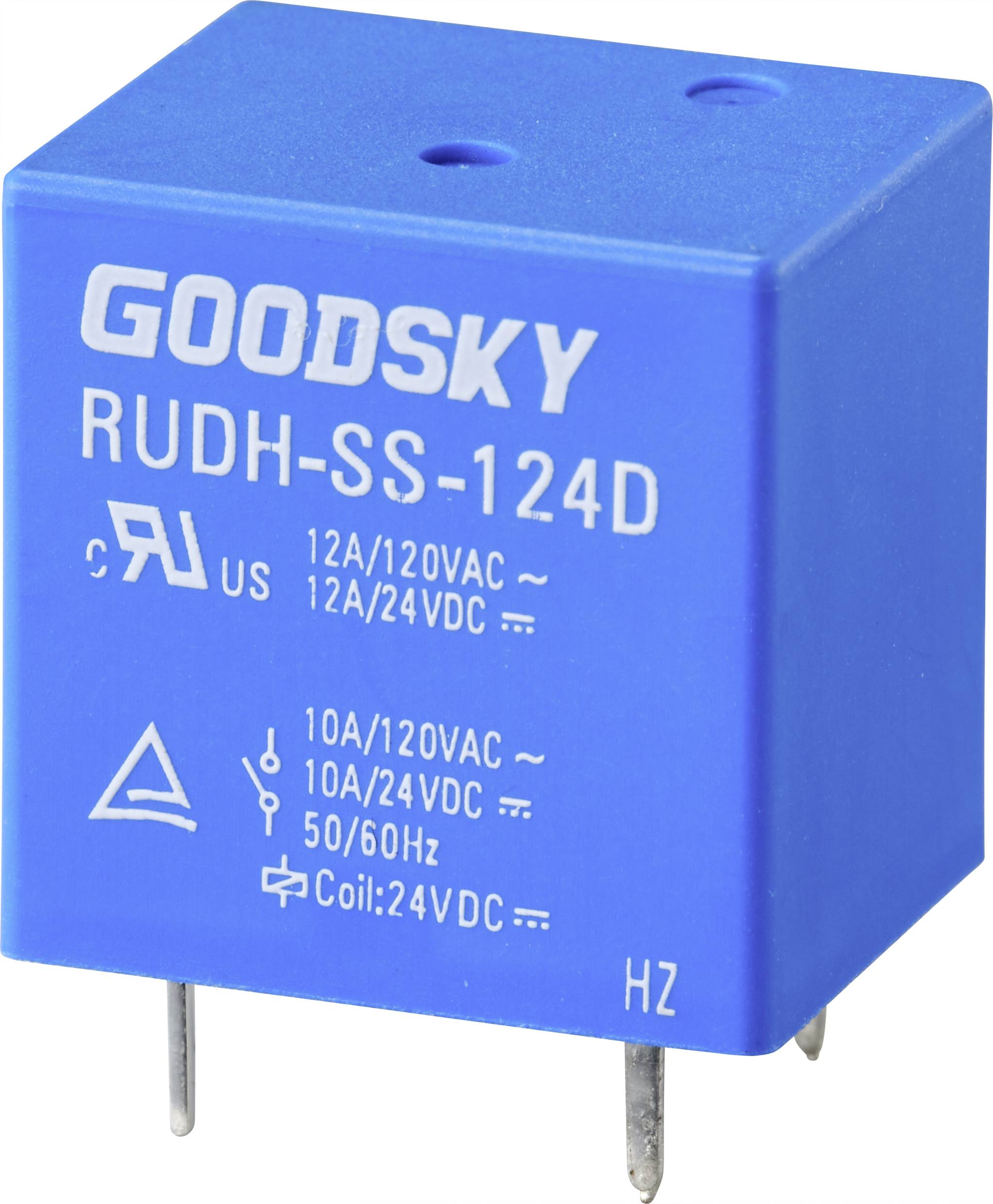 GoodSky RUDH-SS-124D PCB relay 24 V DC 12 A 1 change-over Tray