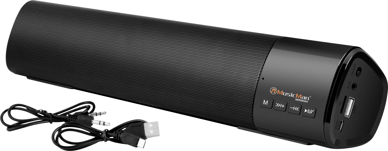 Music Man BT-X54 Soundbar, Portable speaker Black Bluetooth, USB