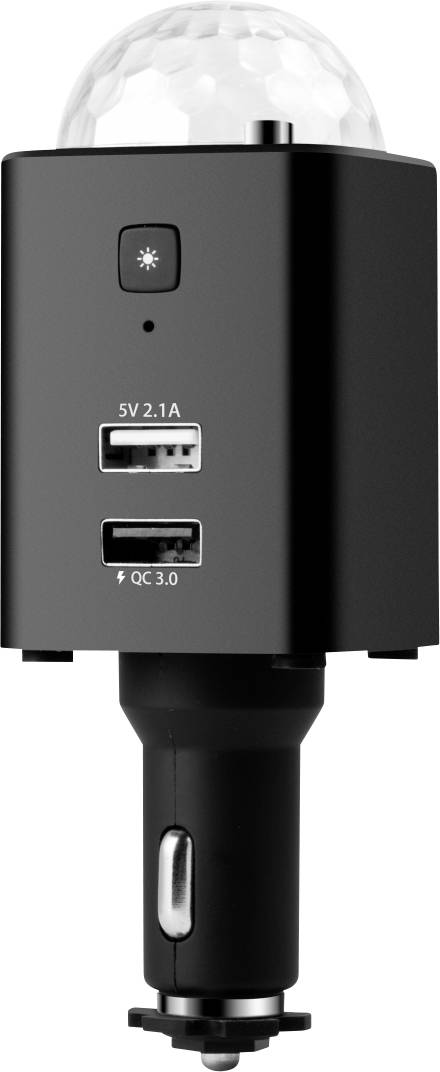 Technaxx Disco Mobile-Auto Charger TX-159 Max. load capacity=2.1 A 12/24 V, 5 V via USB