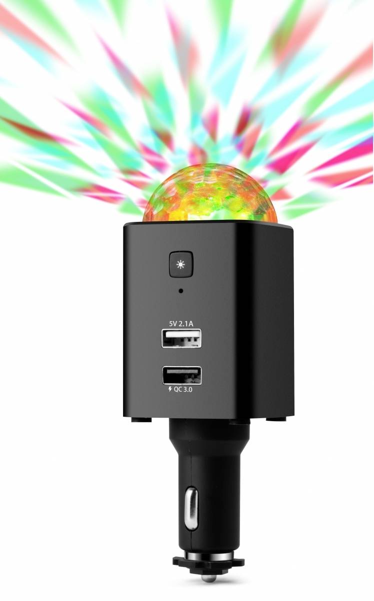 Technaxx Disco Mobile-Auto Charger TX-159 Max. load capacity=2.1 A 12/24 V, 5 V via USB