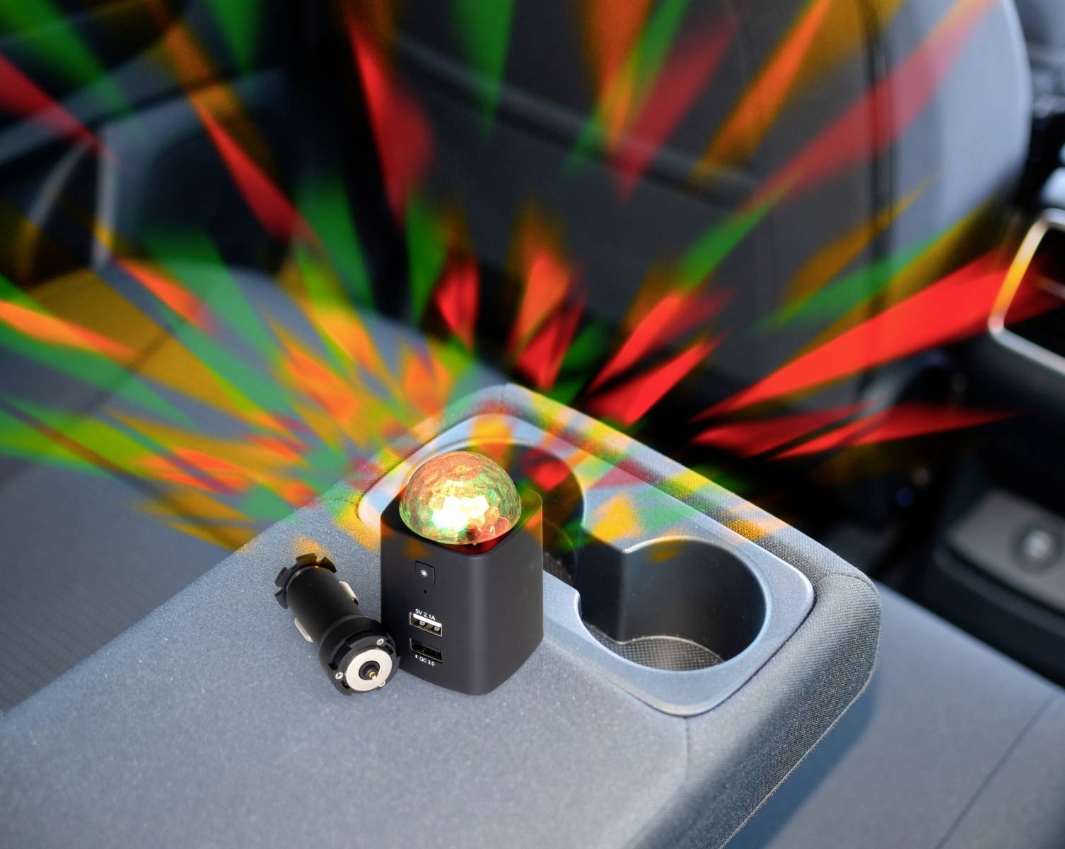 Technaxx Disco Mobile-Auto Charger TX-159 Max. load capacity=2.1 A 12/24 V, 5 V via USB