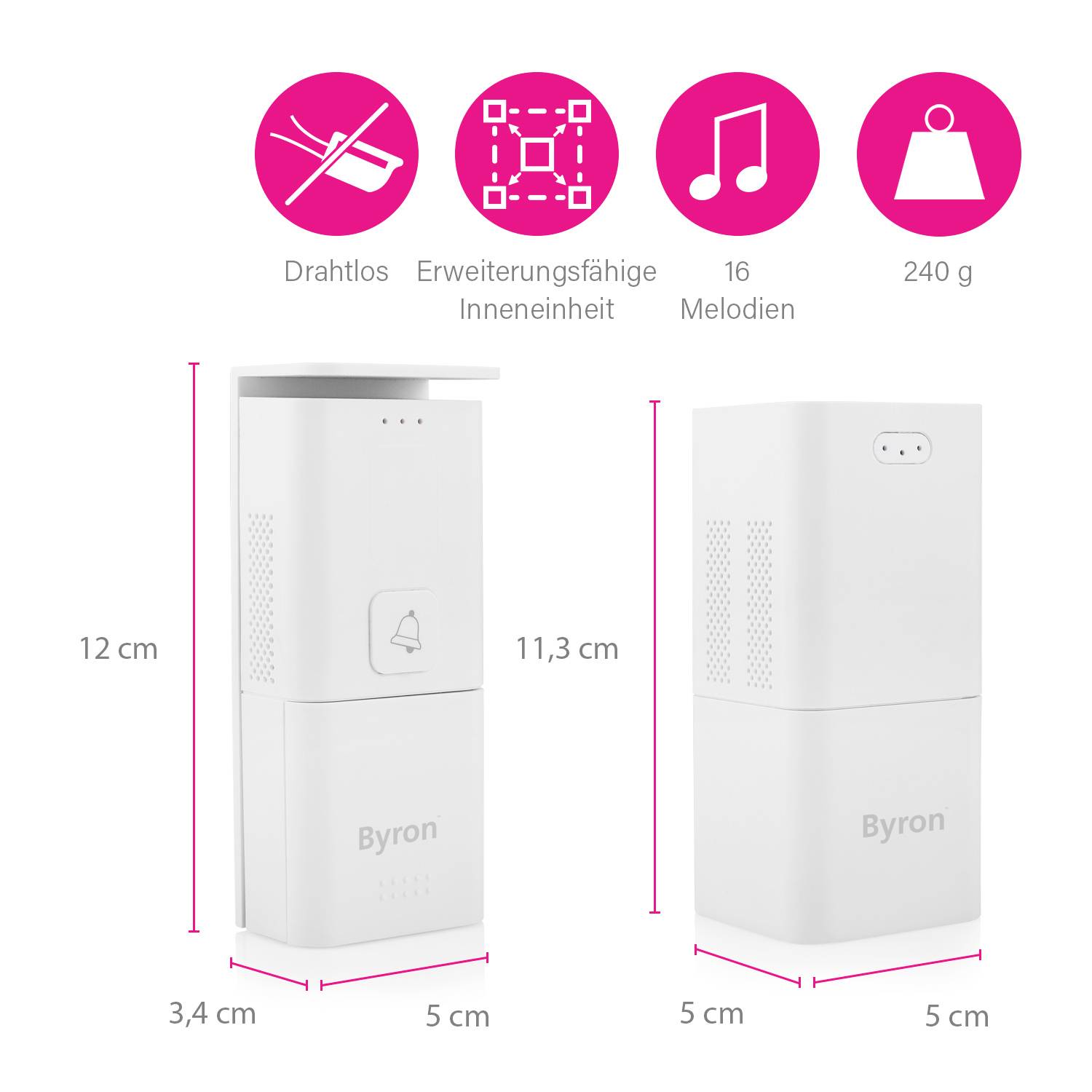 Byron DIC-24815 Wireless door bell Complete set