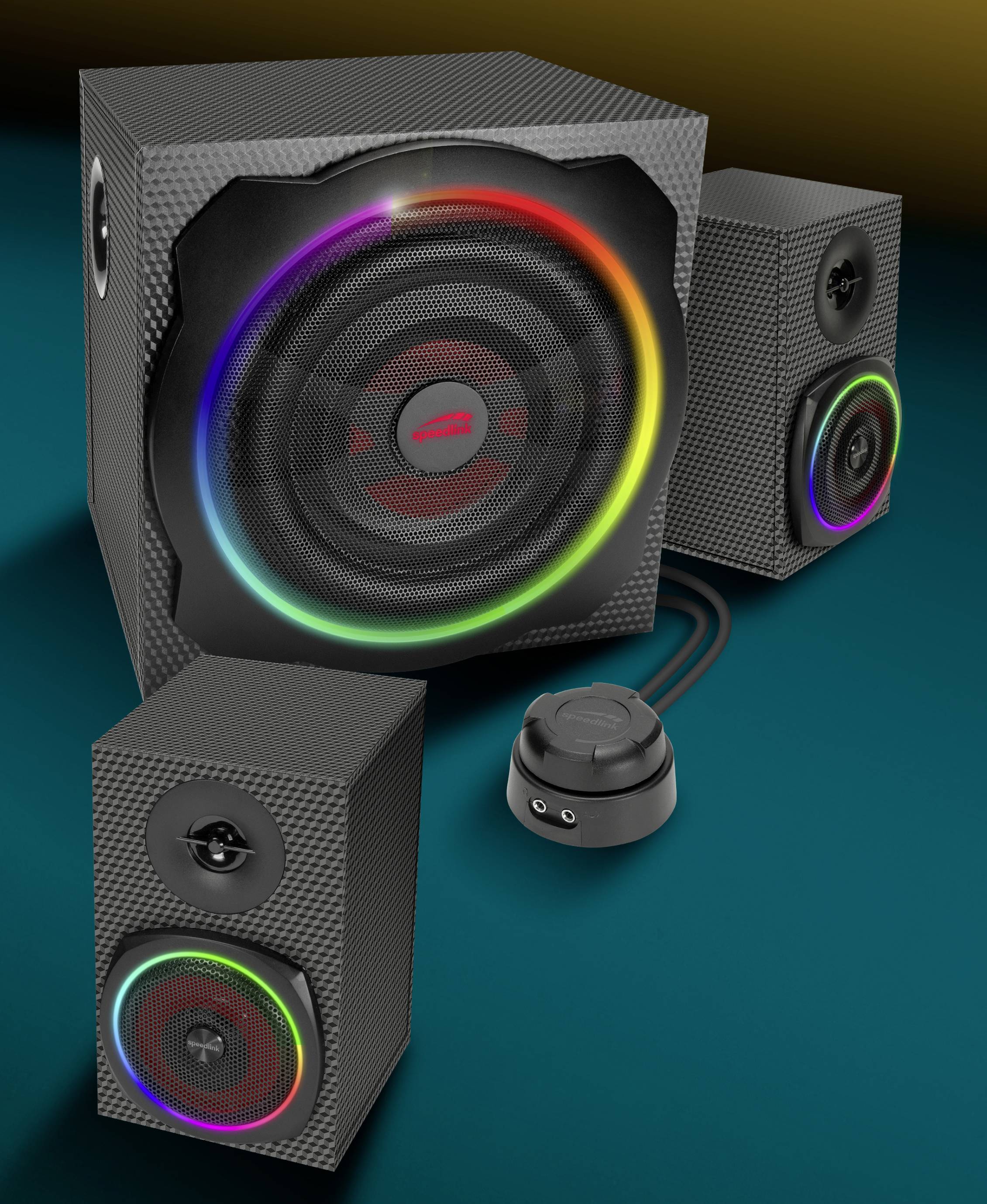 SpeedLink SL-830100-BK 2.1 PC speaker Bluetooth®, Corded, USB 60 W Black