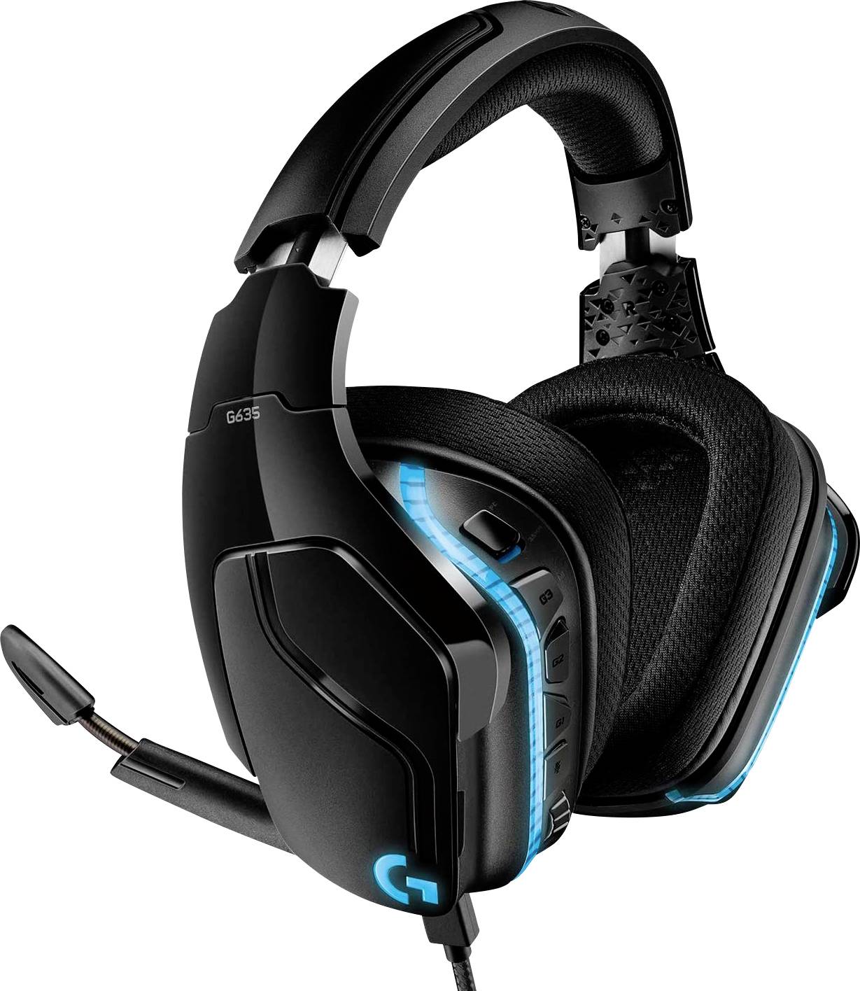 Logitech G635 Gaming headset Refurbished (very good) 3.5 mm jack, USB Corded Over-the-ear Black
