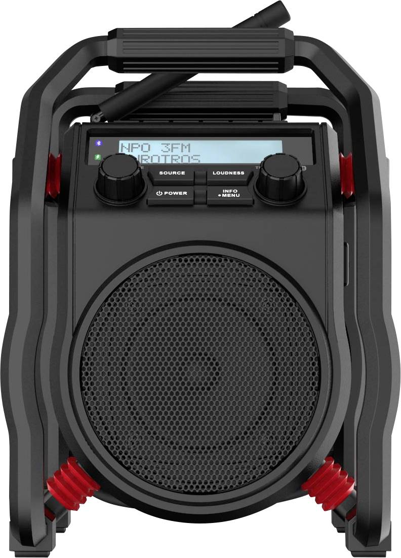 PerfectPro UBOX400R Workplace radio DAB+, FM Bluetooth, AUX shockproof Black