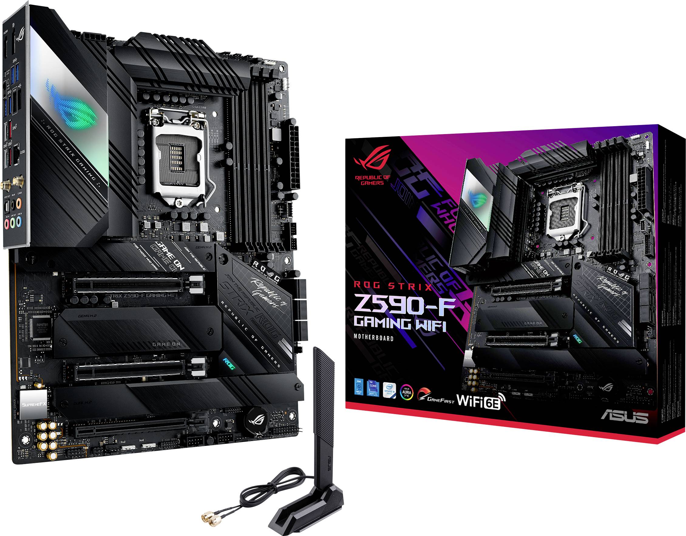 Asus ROG STRIX Z590-F GAMING WIFI Motherboard PC base Intel® 1200 Form factor (details) ATX Motherboard chipset Intel® Z590
