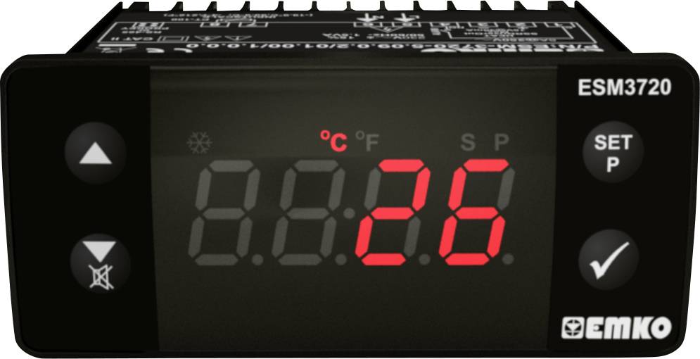 A digital temperature control device displays 26 degrees Celsius. Operating buttons and an LED display are visible.