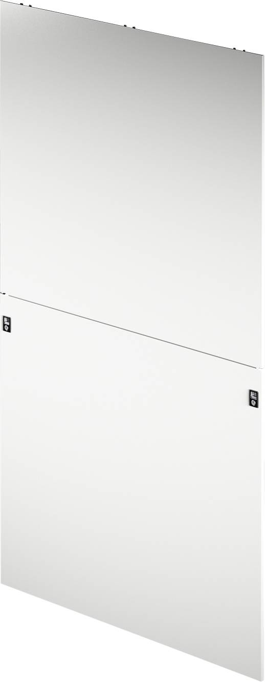 Metal storage box with two compartments, vertically stacked, white. Suitable for storage or as a decorative interior element.