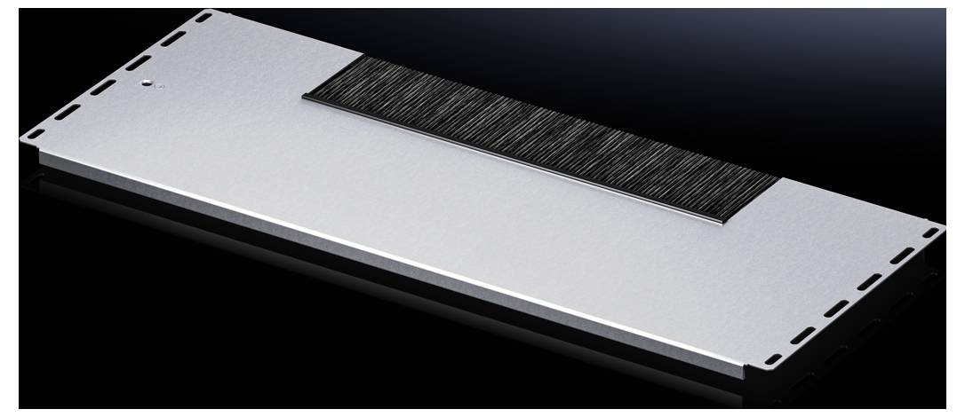 A rectangular, metallic device with a long, black insert in the centre, set against a dark background.