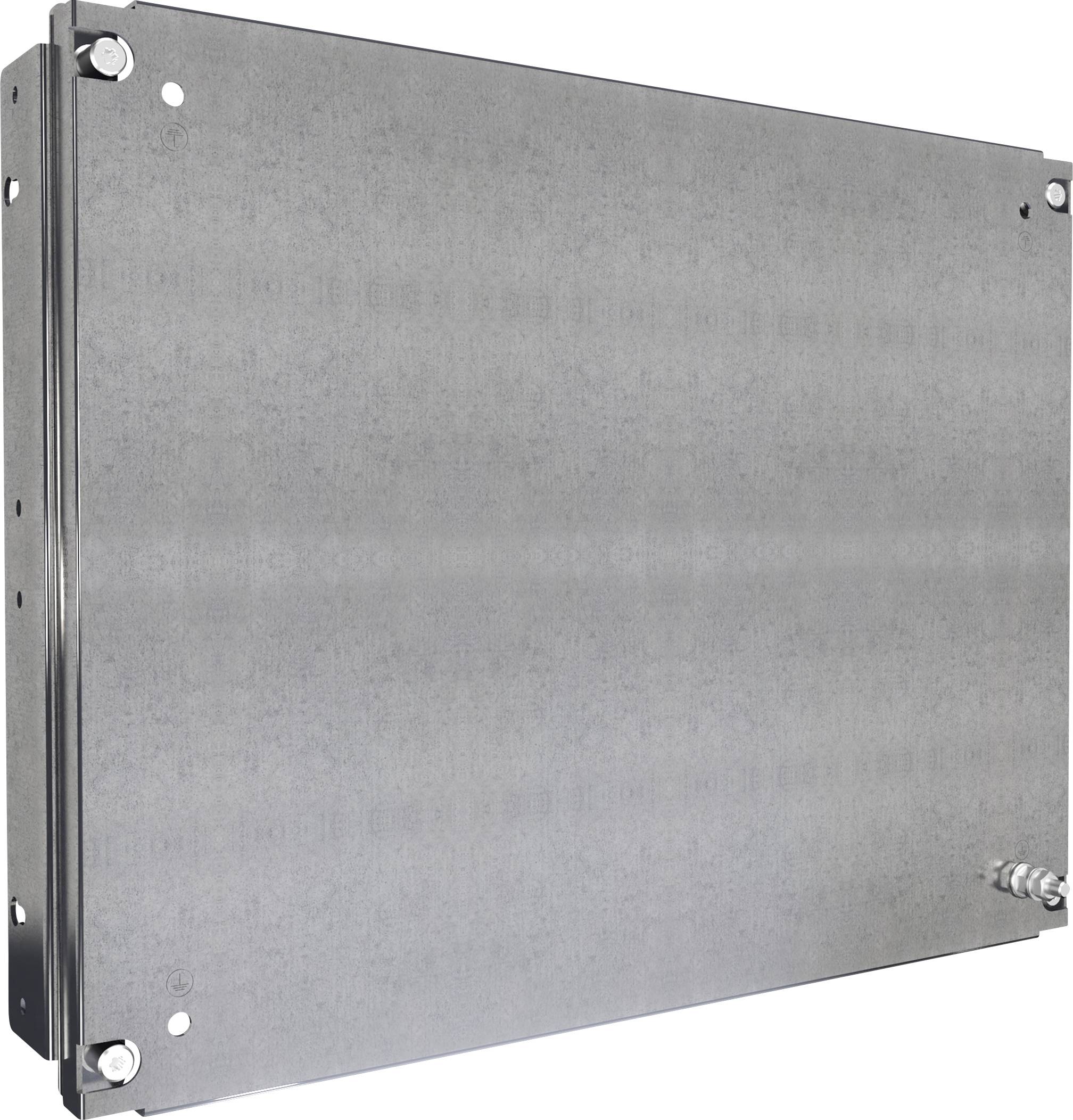 Metal enclosure with multiple screws at the corners, shown at an angle.