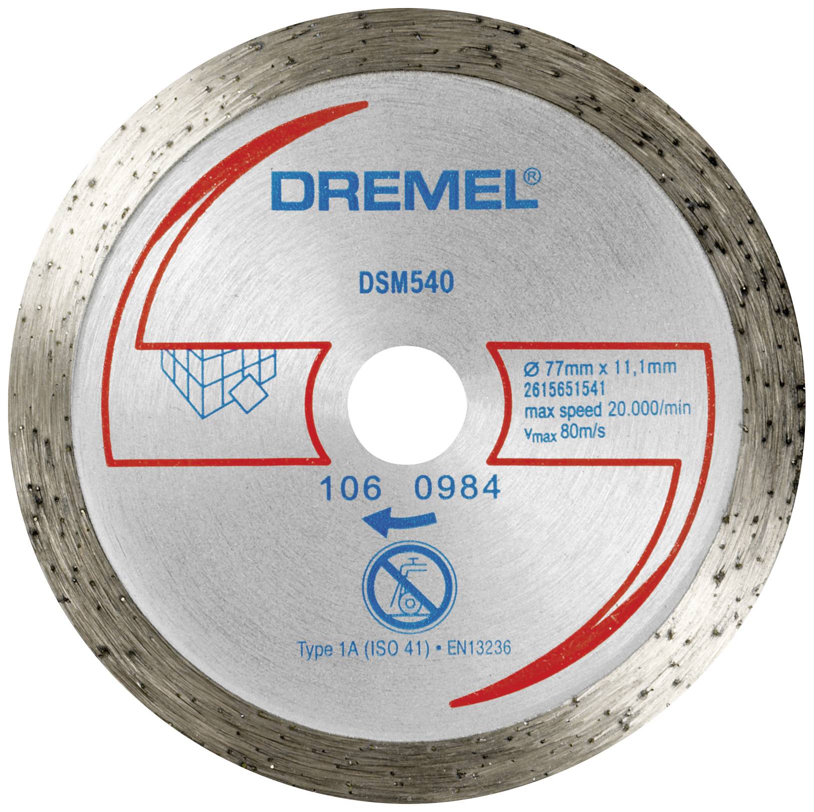 Dremel DSM540 2615S540JB Diamond cutting disc 77 mm 1 pc(s) Tiles, Brick, Marble, Ceramics, Ceramic