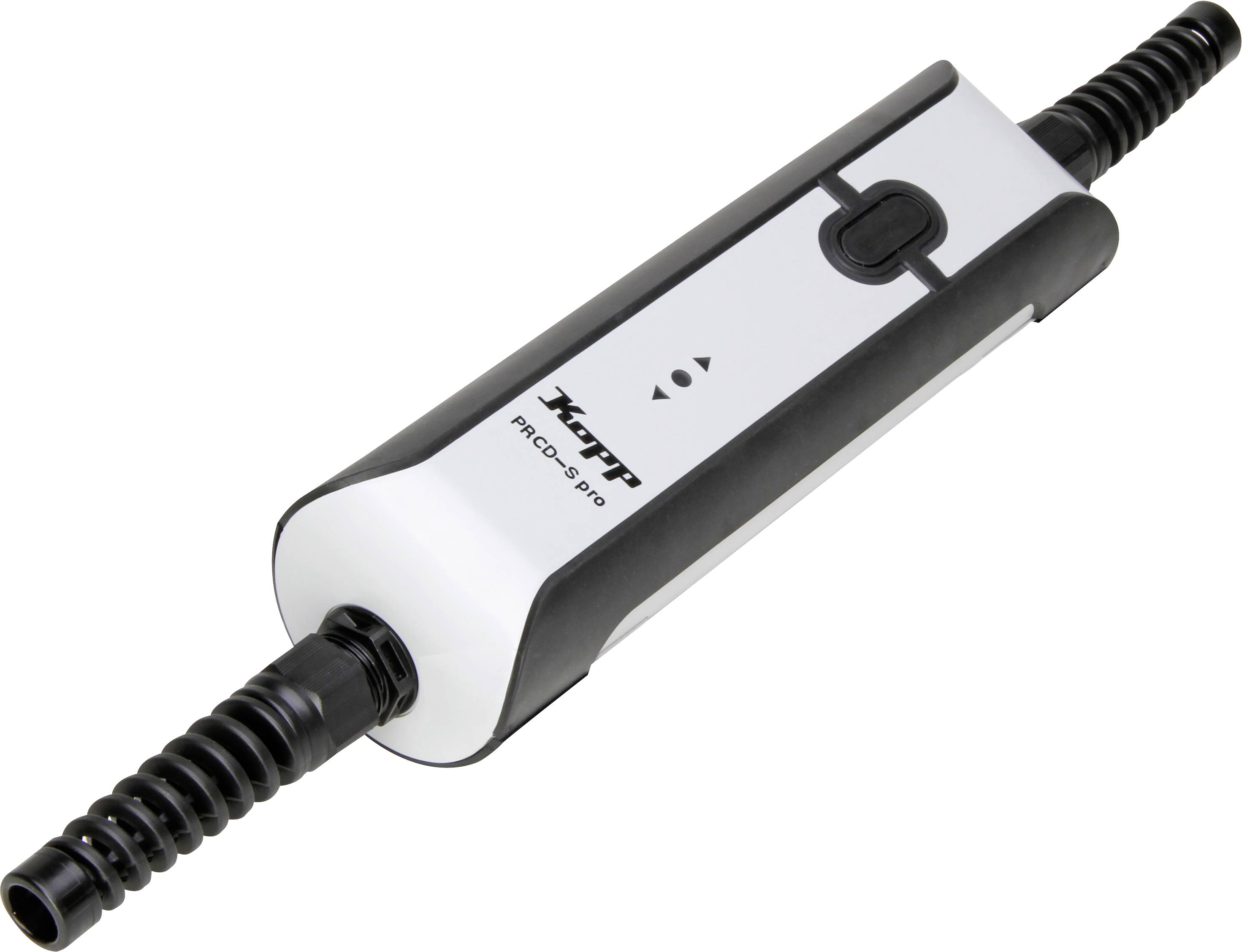 A rectangular black and white device with two flexible ends, featuring a toggle switch in the middle, used for chemical applications.