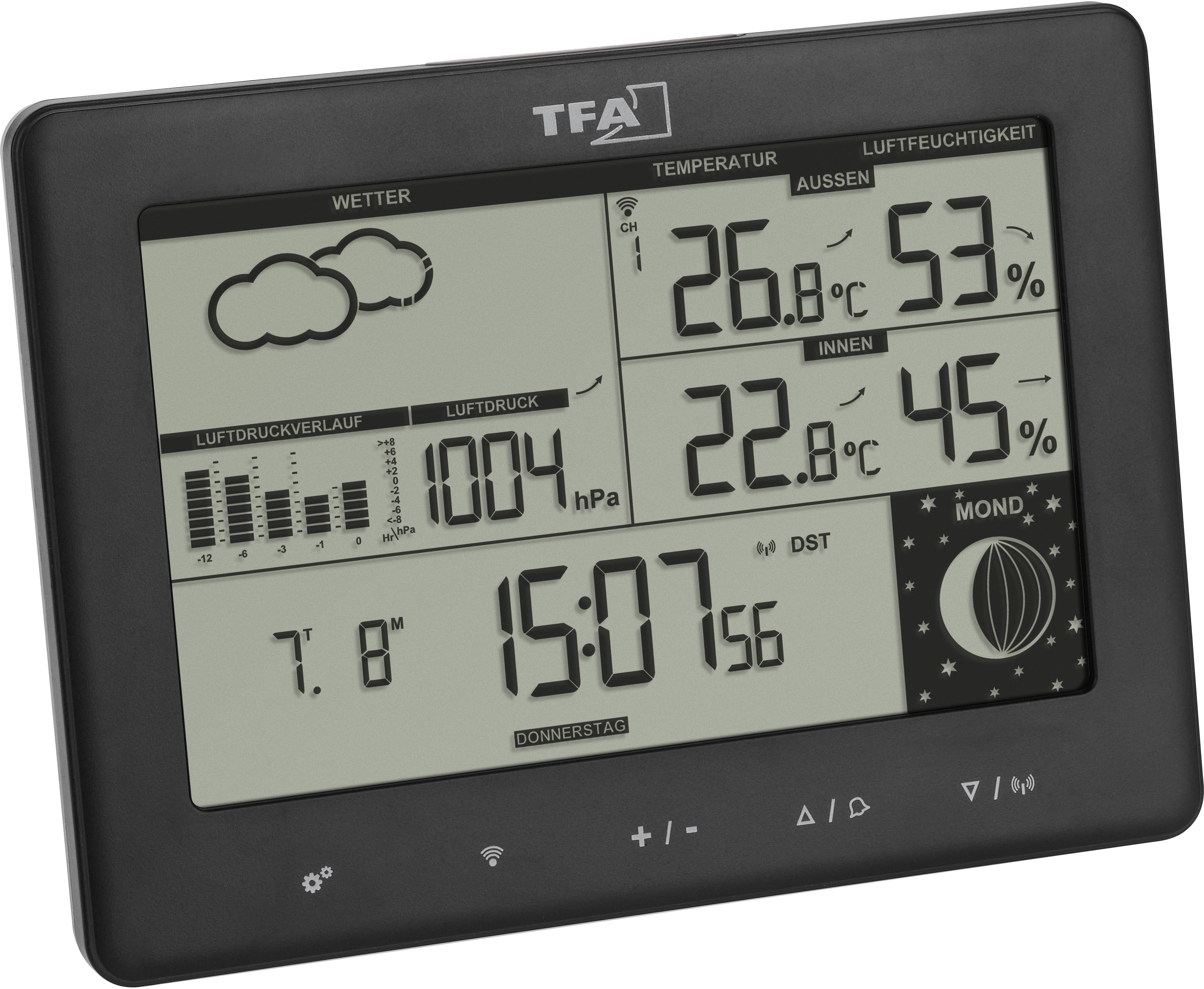 TFA Dostmann 35.1158.01 Wireless digital weather station Max. number of sensors 3