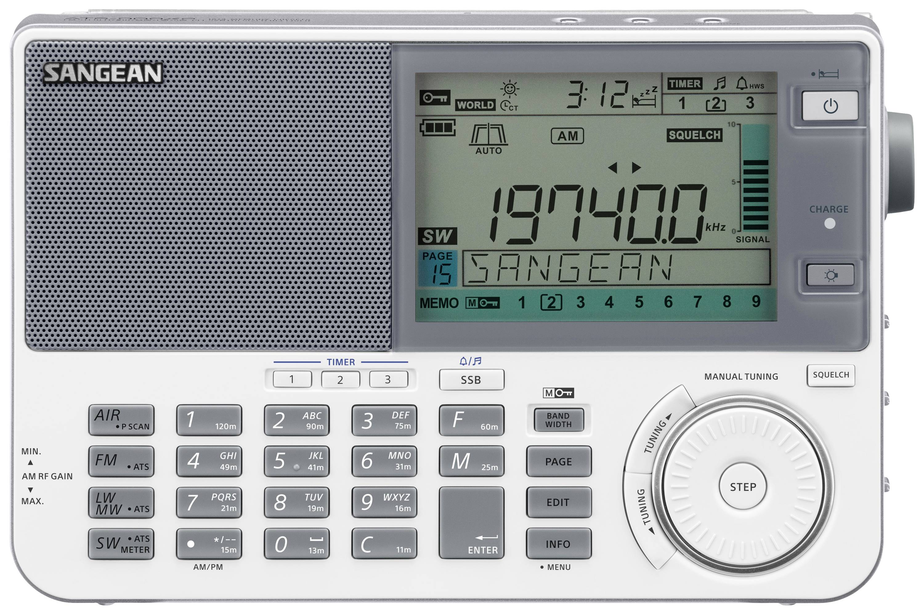 Sangean ATS-909X2 Shortwave receiver FM, LF, AM Alarm clock White