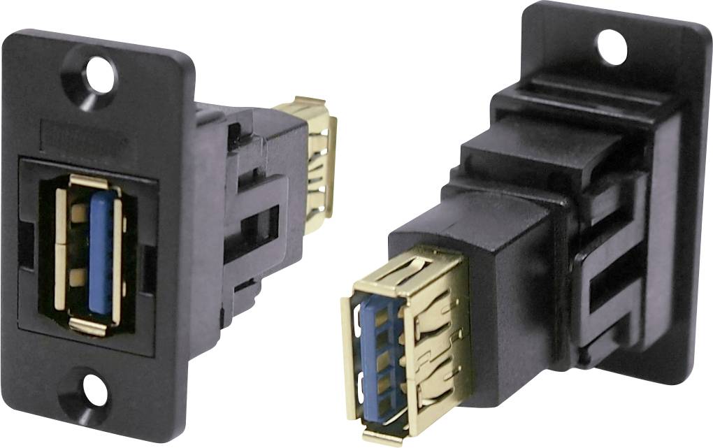 Adapter, Socket, built-in USB-SOCKET Type A ⇔ USB-SOCKET Type A CP30605NX Cliff Content: 1 pc(s)
