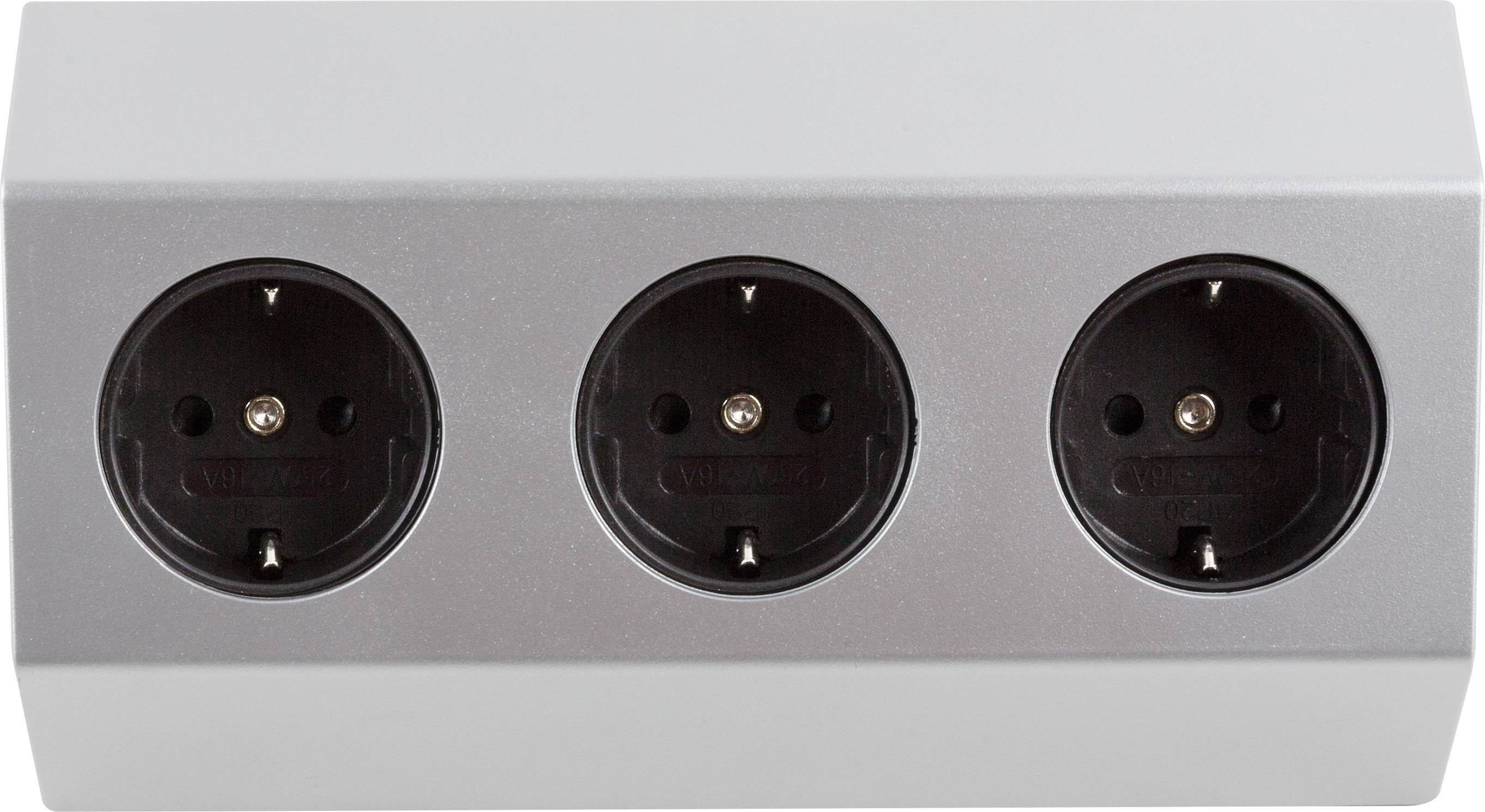 Heitronic 500071 Power strip White, Silver 1 pc(s)