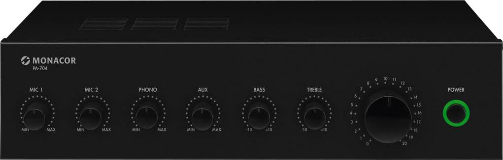 Monacor PA-704 PA amplifier 70 W 4-channel