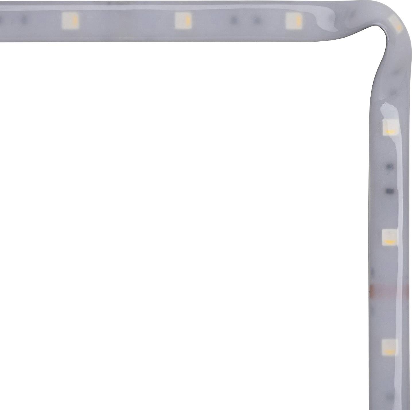 An L-shaped LED light strip with multiple illuminated segments. It provides flexible lighting options for various applications.