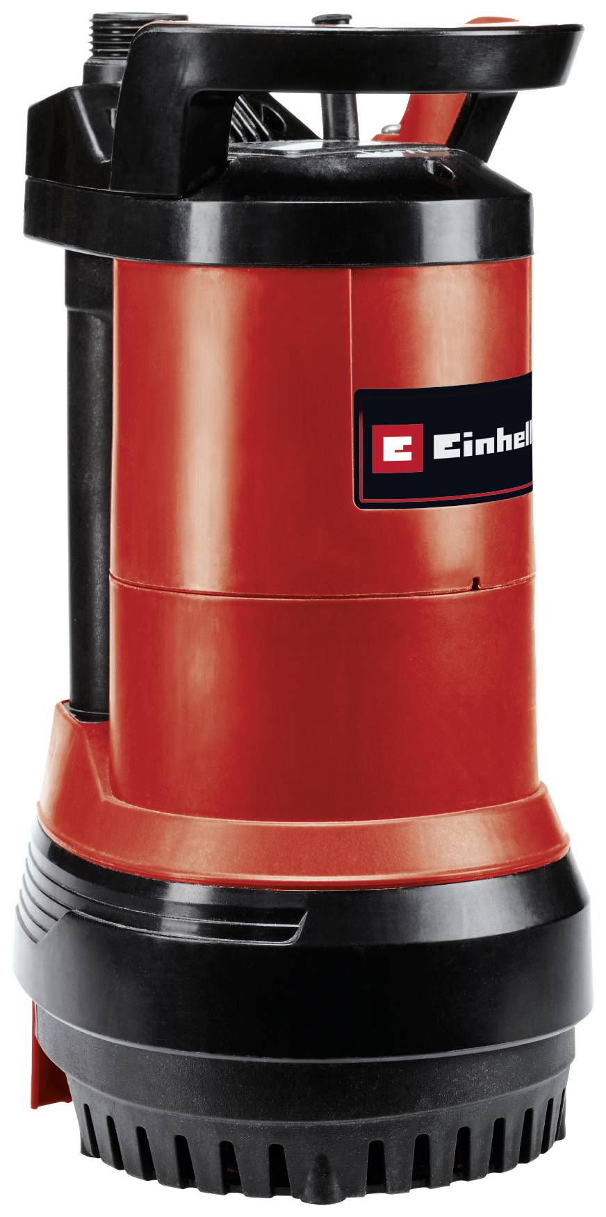 A red submersible pump device with a black upper handle. Brand name visible at the front. Suitable for water extraction.