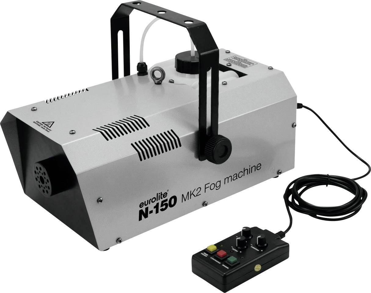 Eurolite N-150 MK2 Fog Machine with Cable Control. A device for generating stage fog, typically used in theatres or at events.
