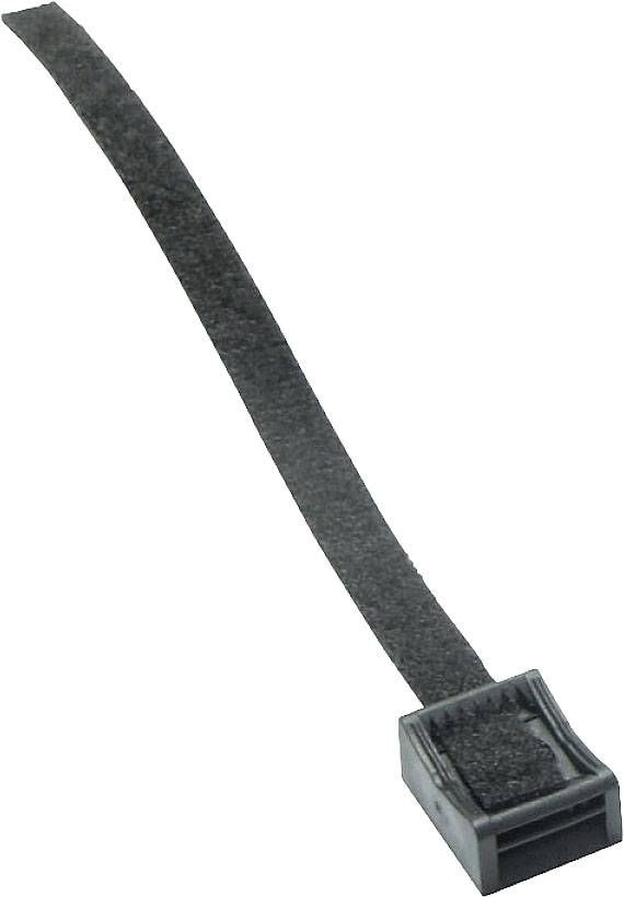 Hebotec Hook-and-loop mount for bundling , with socket, screw-on Hook and loop pad (W x H) 30 mm x 300 mm Black 1 pc(s)