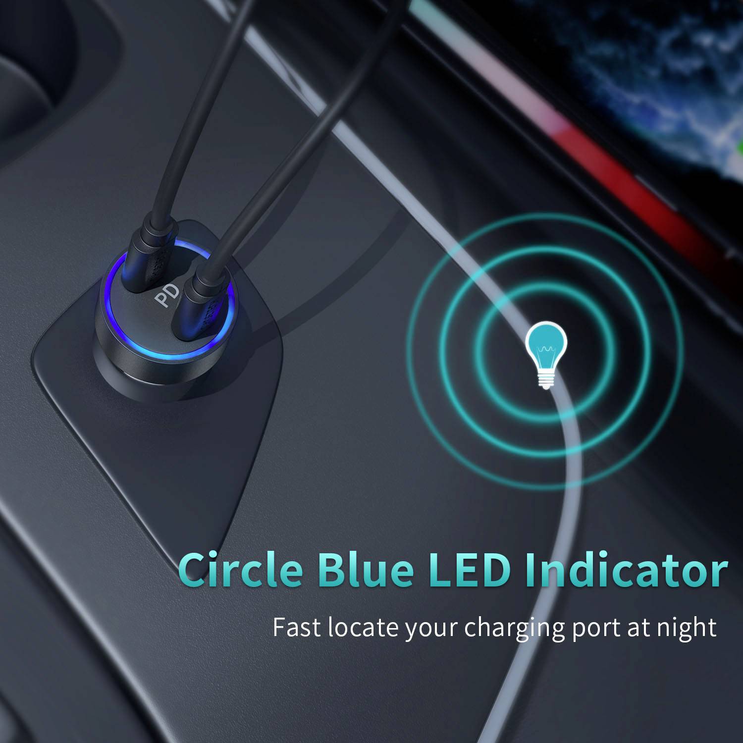 Choetech USB-C car charger, 36 W