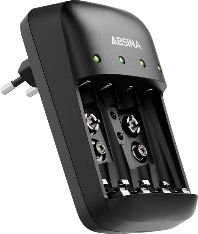 Absina X4 Charger for cylindrical cells NiMH, NiCd AAA , AA , 9V PP3