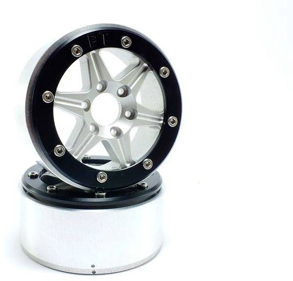 Metsafil 1:10 Crawler Rims Sixstar Silver-black 1 Pair