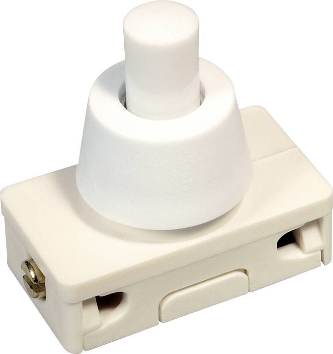 Image of a white light switch used for lamps and other electrical appliances.