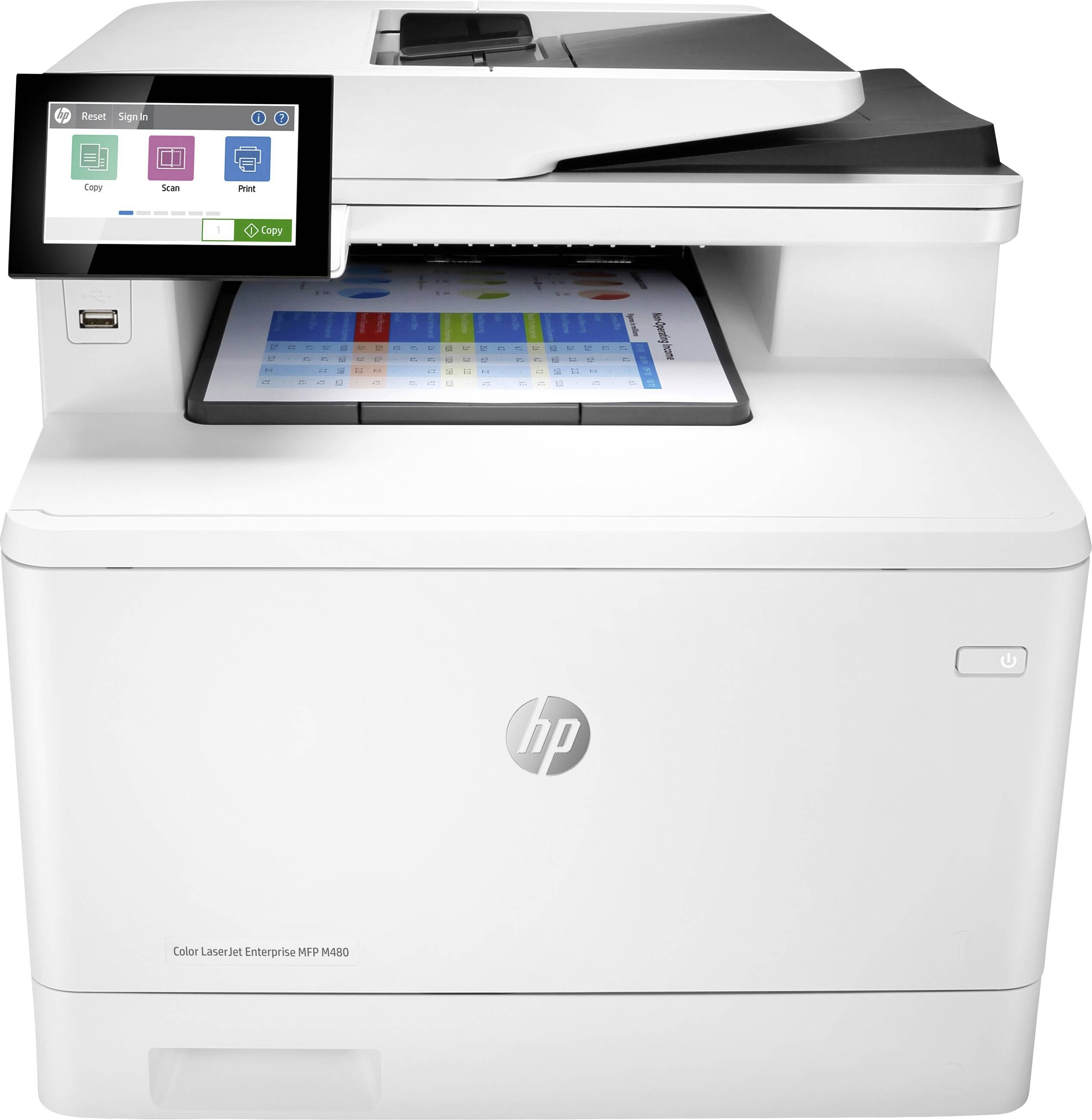 HP Color LaserJet Enterprise M480f MFP Multifunction printer Laser Colour A4 Printer, scanner, copier, fax ADF, Duplex, LAN, USB