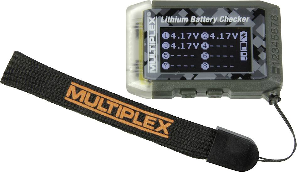 Multiplex Lithium Battery Checker Battery checker Connector system: Graupner / JR, JST EH balancer