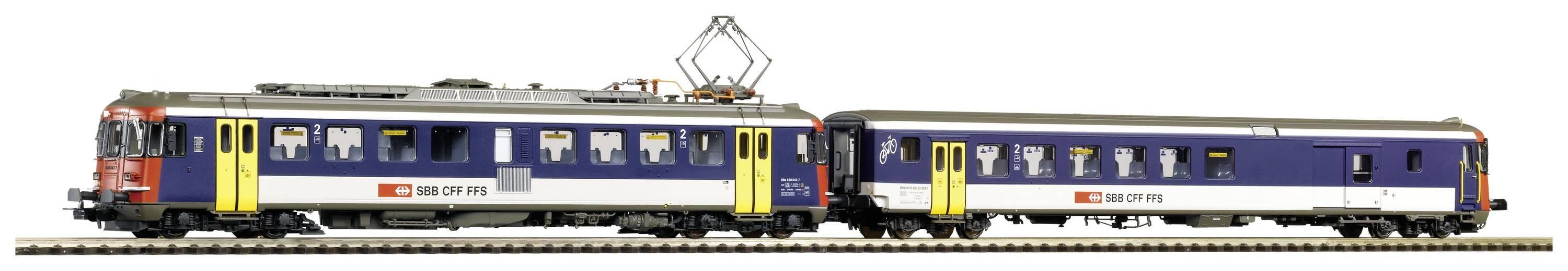 PIKO 96854 H0 2er-Set RBE 4/4 NPZ railcar + control wagon of SBB