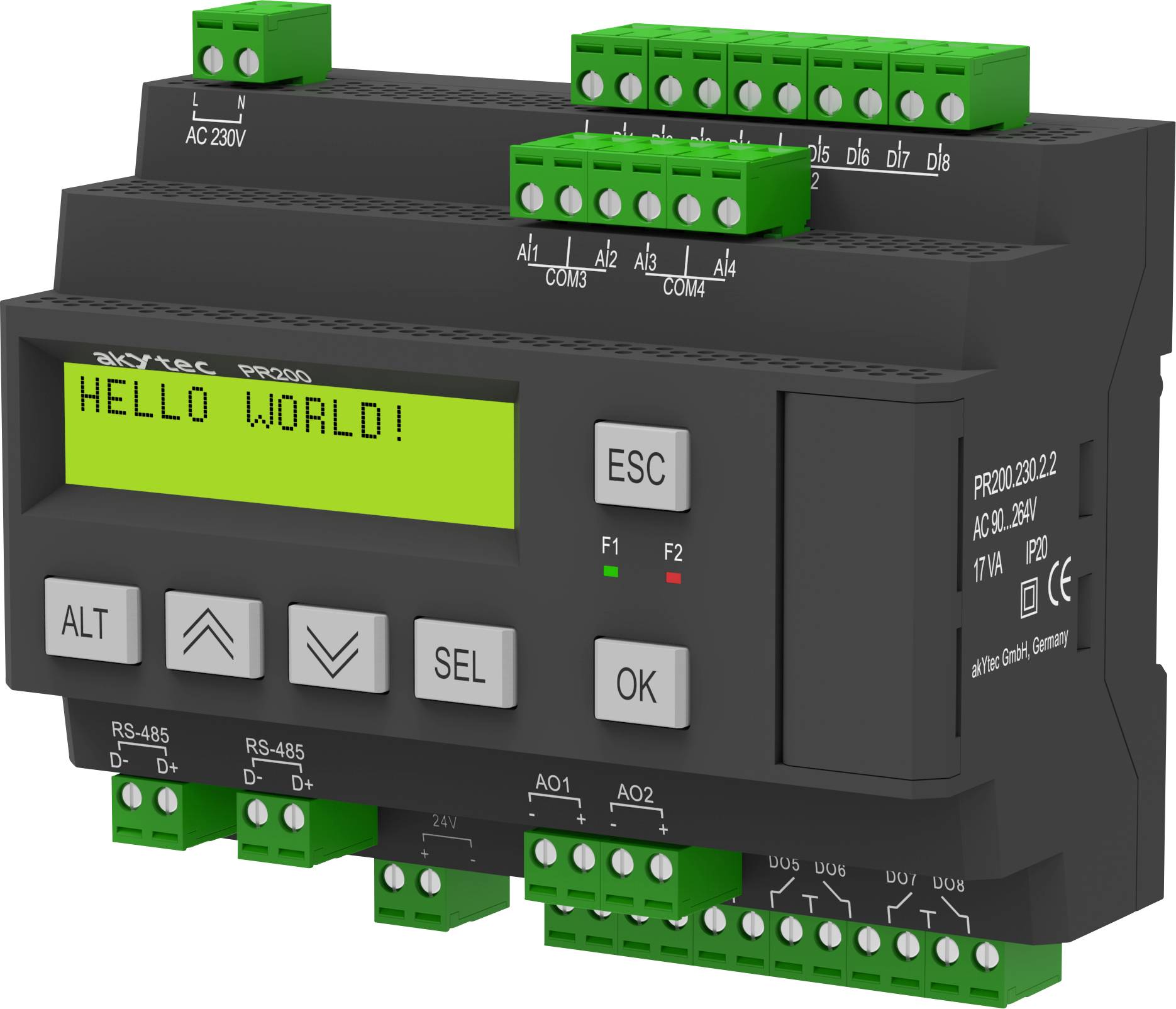 akYtec PR200-230.2.2 37C057 PLC controller 230 V AC