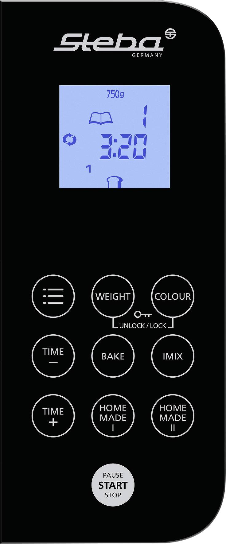 Steba BM 2 Bread maker with display, Timer function Silver-black