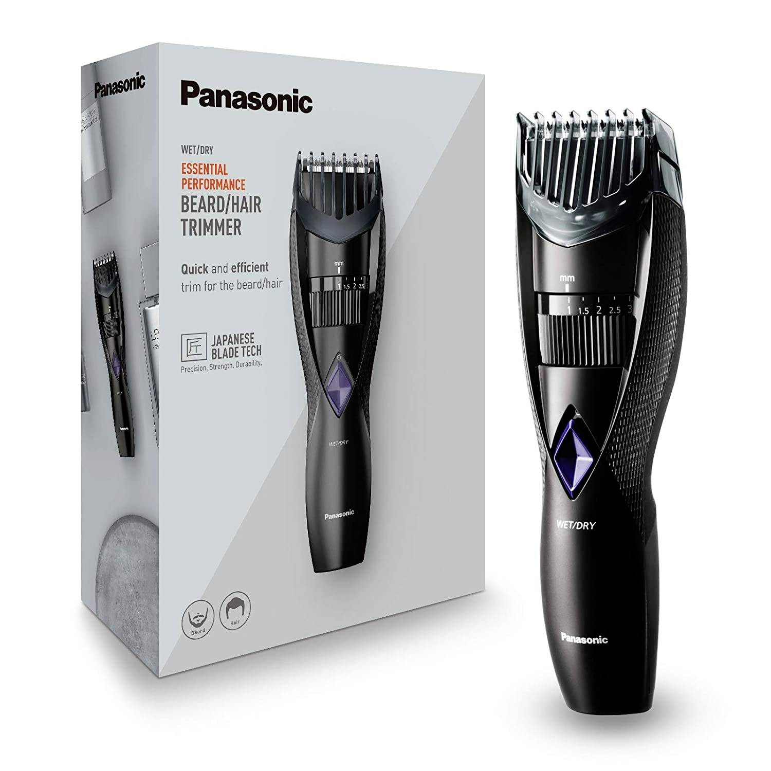 Panasonic ER-GB37-K503 Beard trimmer, Hair clipper, Body hair trimmer Washable Black