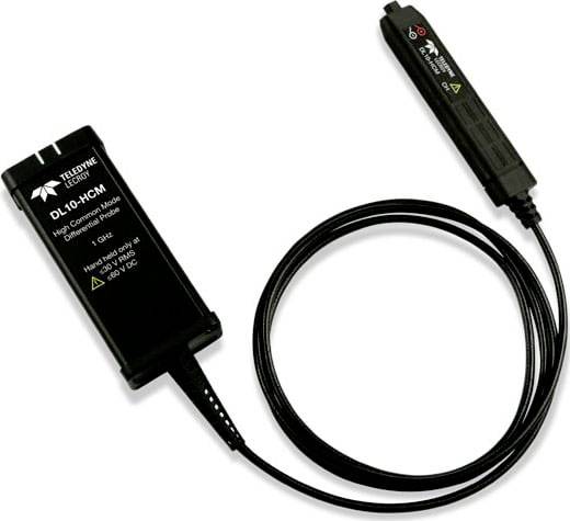 'DL10-HCM' high-voltage differential probe, consisting of a separate main unit and sensor part, connected by a cable.