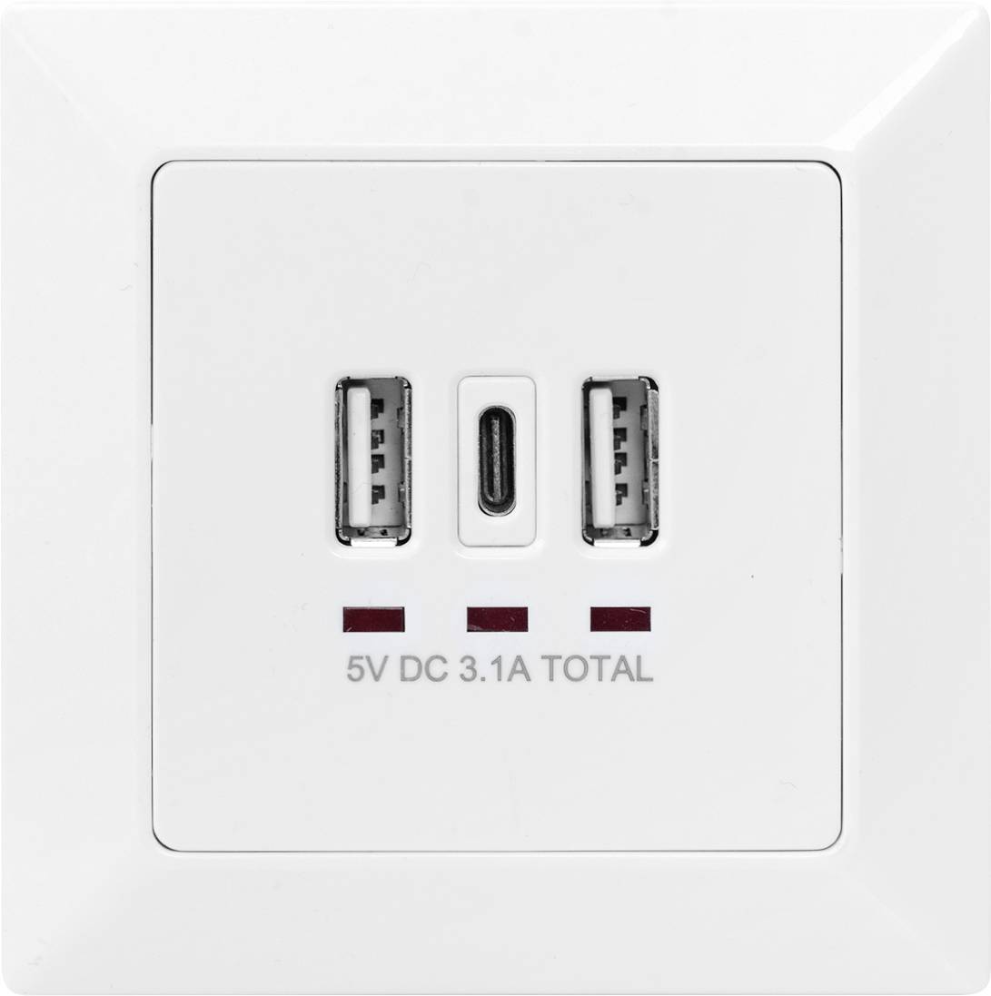 Digitus DA-70618 USB charging socket incl. USB White