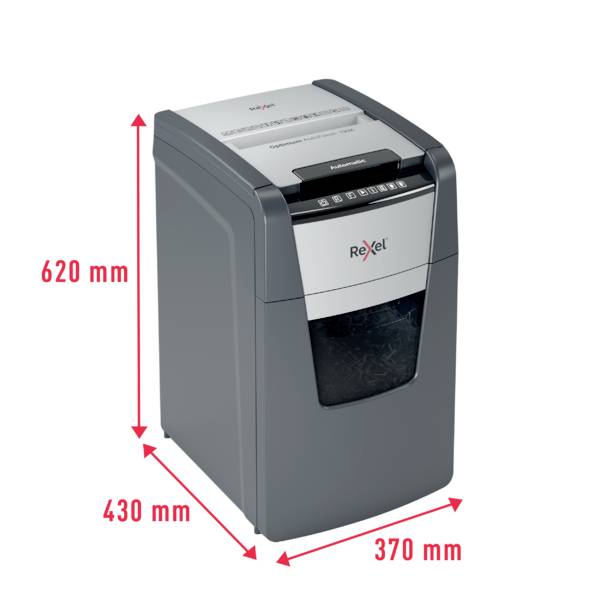 Rexel Optimum AutoFeed+ 130X Document shredder 130 sheet Micro-cut 4 x 28 mm P-4 44 l Also shreds Paper clips, Staples, Credit