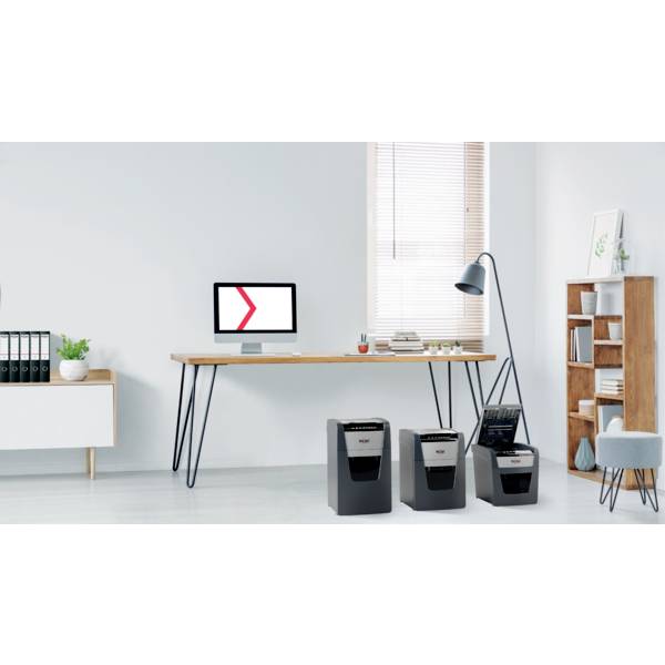 Rexel Optimum AutoFeed+ 130X Document shredder 130 sheet Micro-cut 4 x 28 mm P-4 44 l Also shreds Paper clips, Staples, Credit