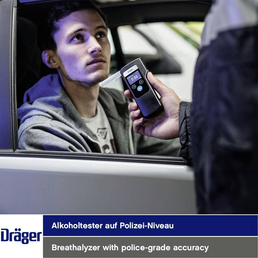 Dräger Alcotest 6000 Breathalyser Black 0.00 up to 5.00 ‰ Alarm, Incl. display