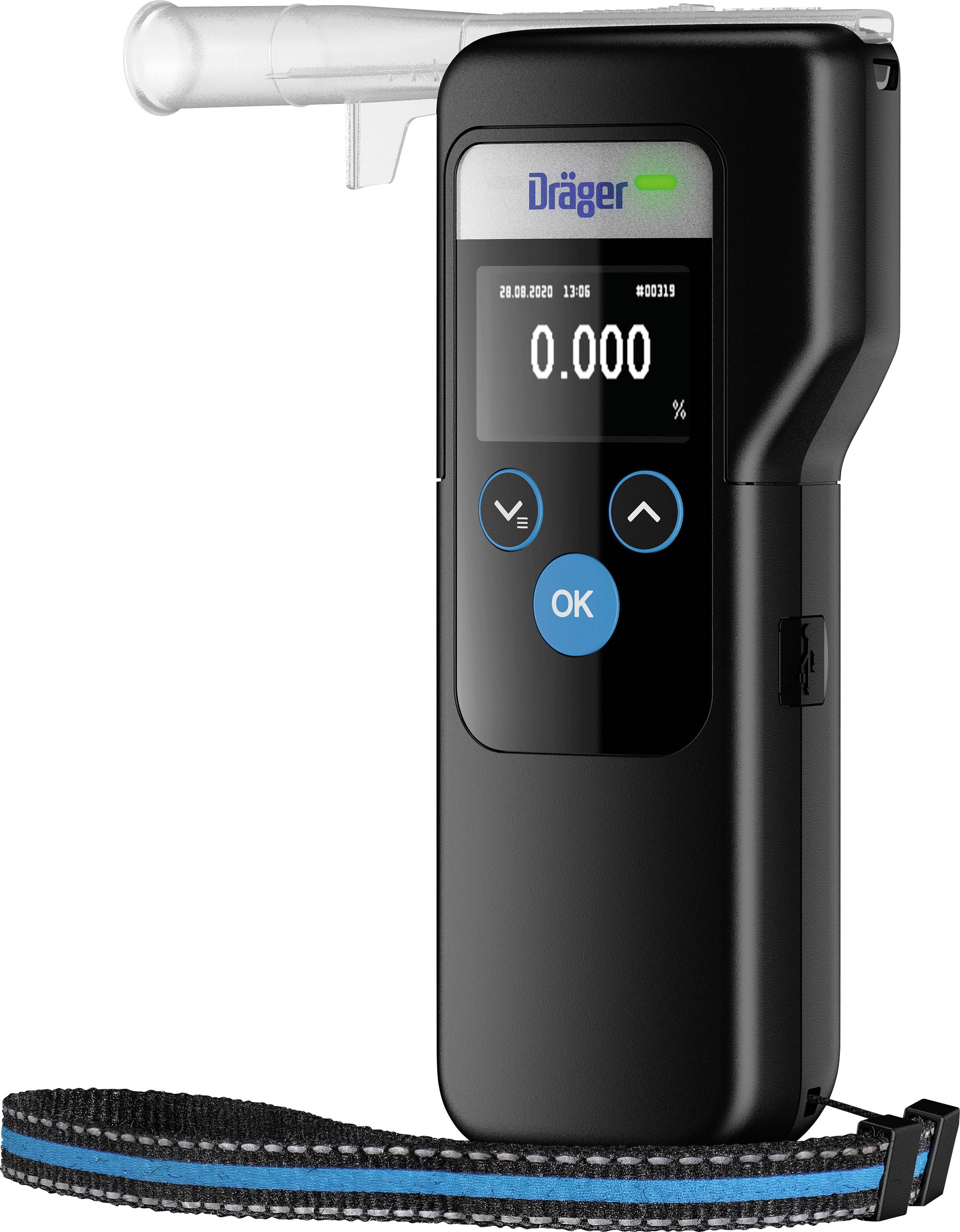 Dräger Alcotest 6000 Breathalyser Black 0.00 up to 5.00 ‰ Alarm, Incl. display