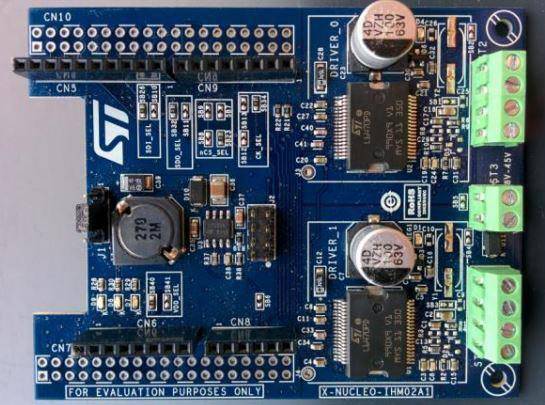 Electronic circuit board with multiple components and connectors. Used for evaluation purposes.