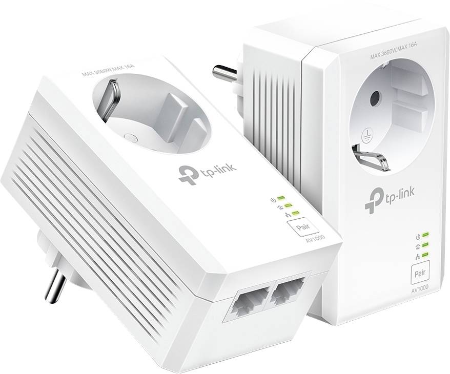 TP-LINK AV1000 2-Port GB Powerline Starter Kit Powerline adapter duo set 1000 MBit/s