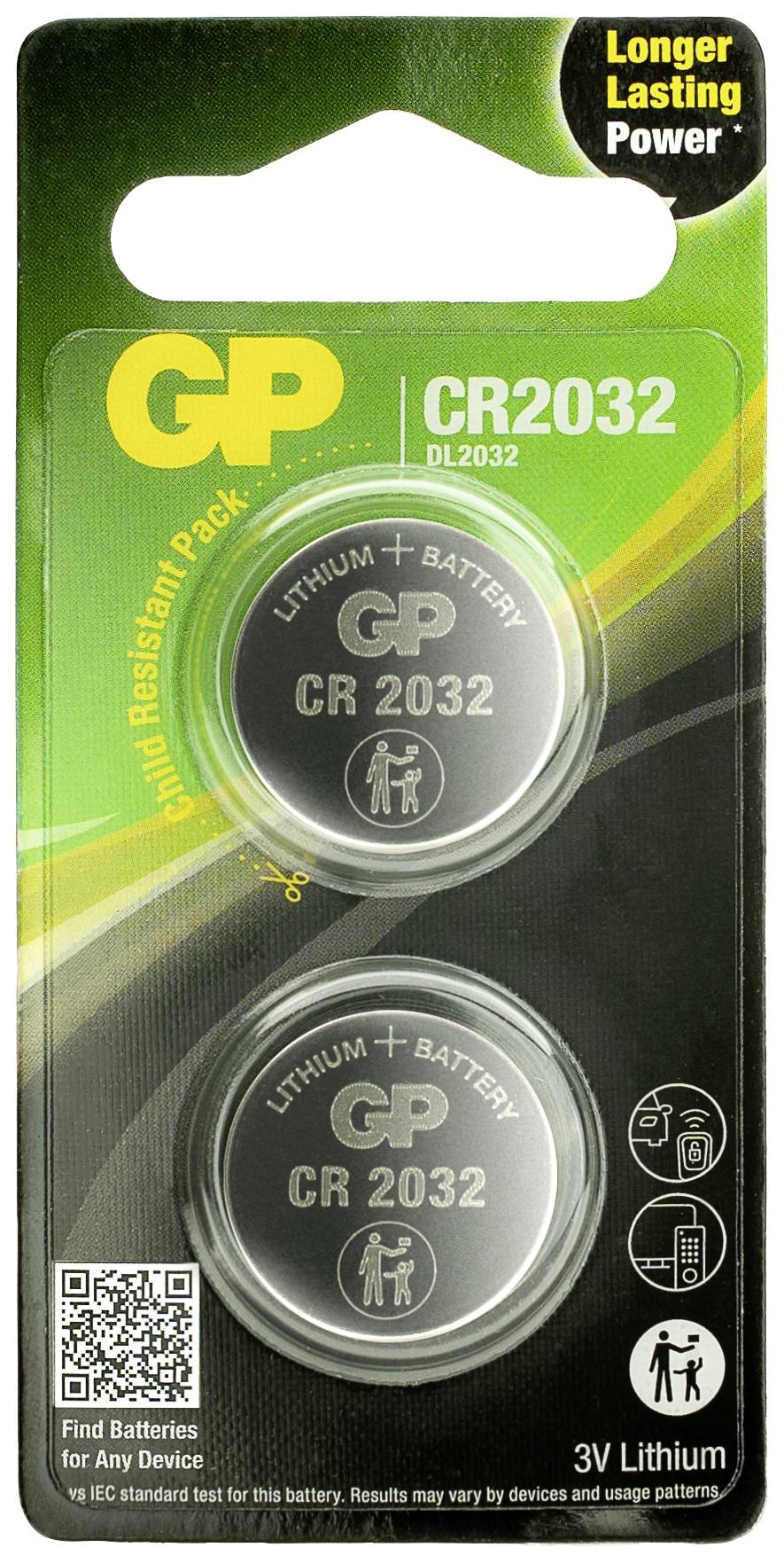GP Button cell CR 2032 3 V 2 pc(s) Lithium GPCR2032