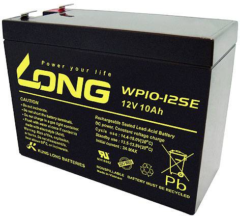 Long WP10-12SE WP10-12SE VRLA 12 V 10 Ah AGM (W x H x D) 151 x 118 x 65 mm 6.35 mm blade terminal High number of charge cycles