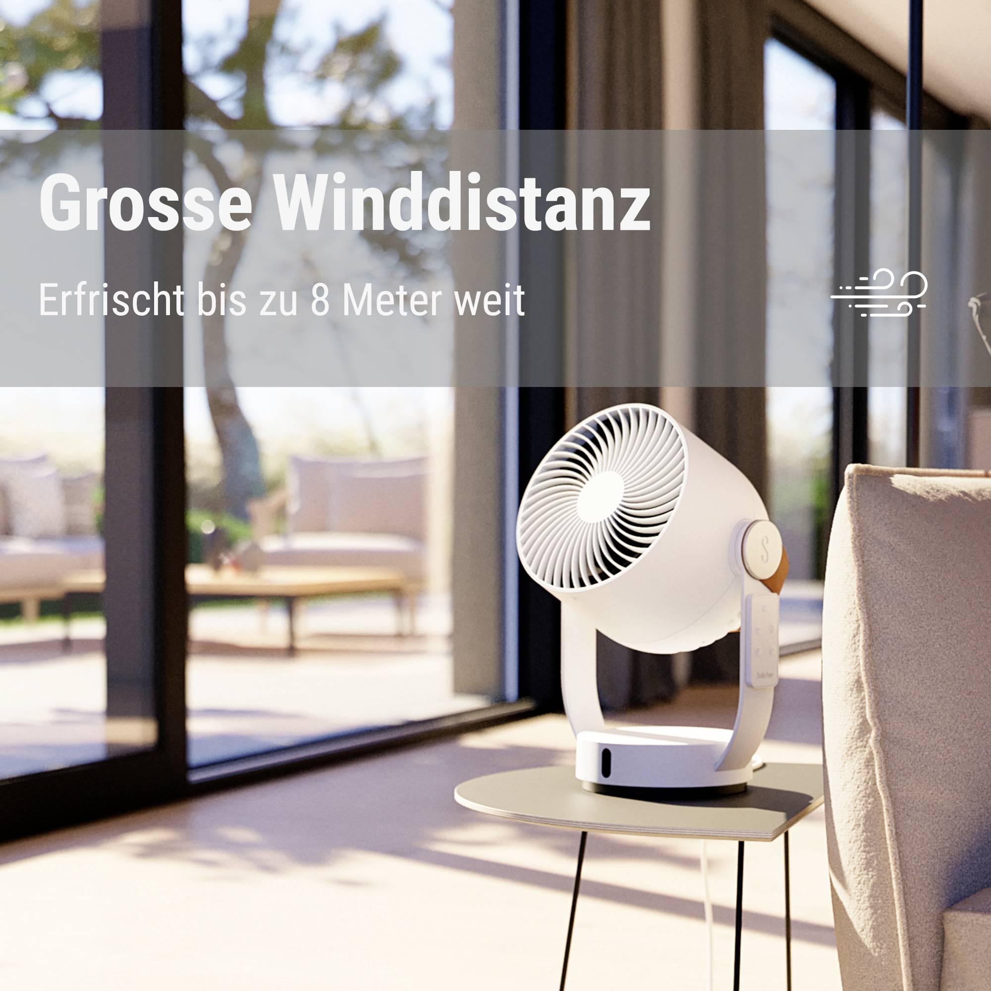 Stadler Form Leo 3D air circulator 18 W (L x W x H) 205 x 240 x 330 mm White Swivelling, Timer