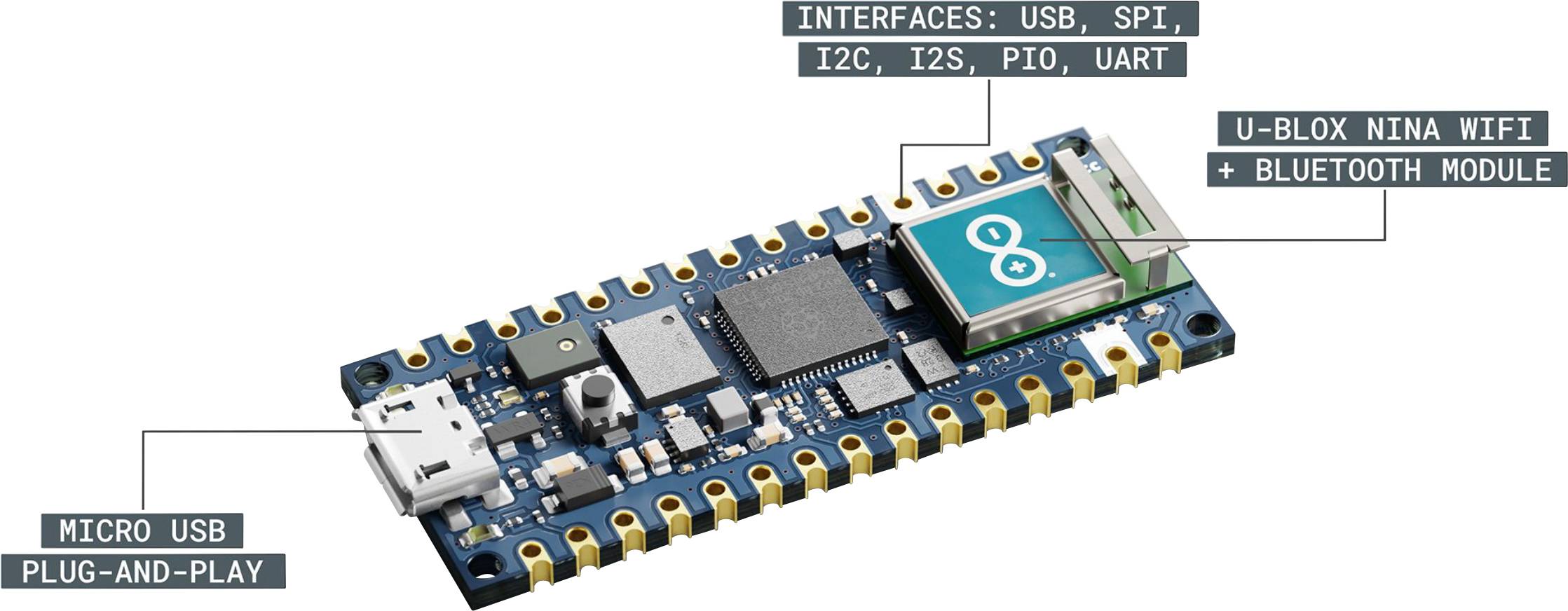 Arduino ABX00052 Board NANO RP2040 CONNECT Nano